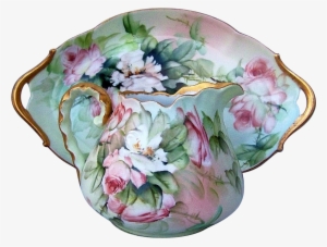 Gorgeous T V Limoges France 1910 Hand Painted Peach - Peony
