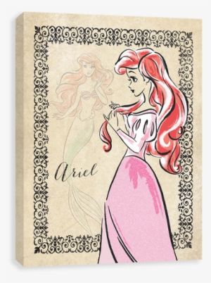 Fashionista Vintage - Glitter Ariel - Disney Canvases By Entertainart - Disney Princess Ariel