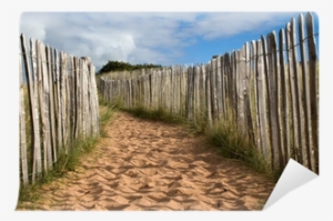 A Sandy Path In Dunes With Wooden Fence Wall Mural - Boardwalk