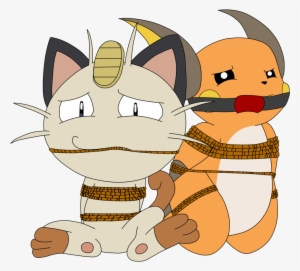 Free Download Raichu Comic Clipart Cat Pikachu Raichu - Meowth Tied Up
