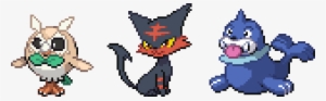 Hoothoot With Rowlet Colors, Purrloin With Litten Colors, - Rowlet Litten Popplio Fusion