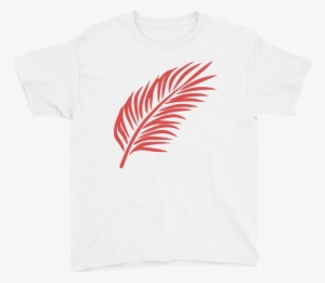 Red Palm Frond Short Sleeve Unisex T Shirt - Palm Frond Short Sleeve Shirt - Groms. Size 0