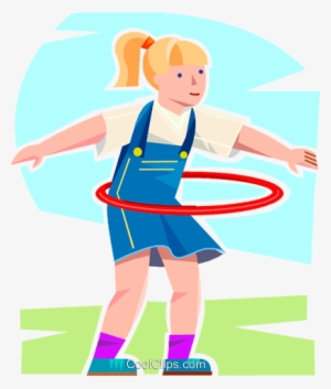 Girl Playing With A Hula Hoop Royalty Free Vector Clip - Menina No Bambole