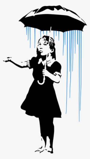 Banksy Sticker Art Messages Sticker-4 - Banksy Umbrella