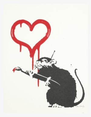 Banksy Love Rat Signed - Banksy Love Rat