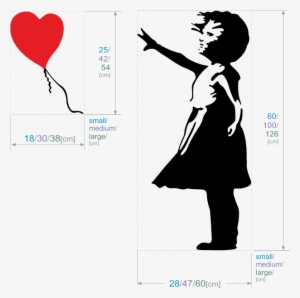 Colours Available - - Banksy Balloon Girl Wall Sticker
