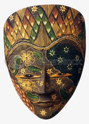 Indonesian Hand-painted Wooden Mask Beautiful Mask, - Mask