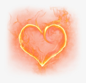 Art Fire Heart Effects Stickers - Transparent Fire Heart Png