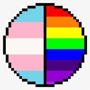 Trans / Gay Pride Colors - Yin Yang Pixel Art