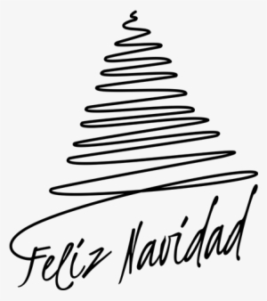 Vinilo Decorativo Árbol Dibujado Feliz Navidad - Arbol Navidad Blanco Y Negro