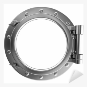 Illustration Of A Chrome Ship Porthole Sticker • Pixers® - Black And White Porthole