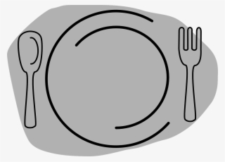 Cutlery, Tools And Utensils, Food And Restaurant, Fork, - Grey Plate Clipart
