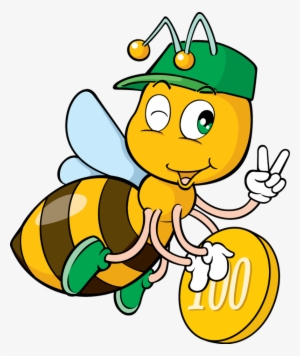 Bee With Coin - Cartoon Bees