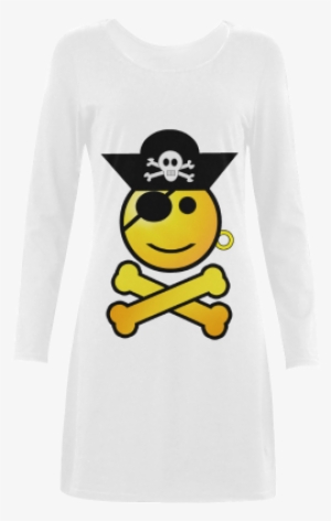 Smiley Emoji Demeter Long Sleeve Nightdress - Pirate Day Shower Curtain
