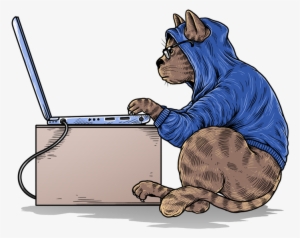 Kelly The Cat At A Laptop - Bathi 99designs