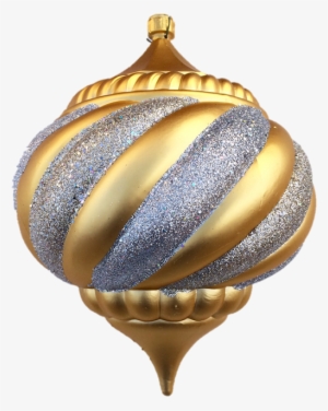 Mm Onion Ornament With Silver Swirls - Illustration