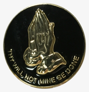 Praying Hands Thy Will Not Mine Be Done Black Gold - Emblem