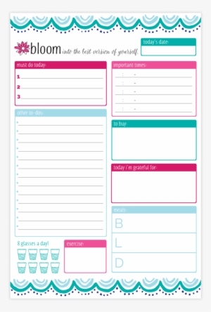 Planning System To-do Pad, Aztec, - Bloom Daily Planners Teal Daily Planning System Pad