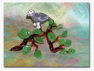 A Borosilicate Tree Branch With A Removable Soft Glass - African Grey