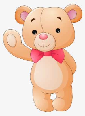 Bear Cartoon Stuffed Toy Hand Painted Cute - Cute Teddy Bear Vector