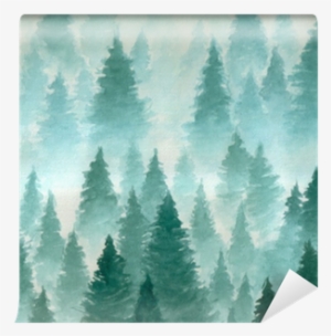 Hand Drawn Watercolor Illustration - Watercolor Forest Background Png