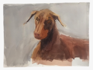 Original Doberman Dog Watercolor Painting - Watercolor Painting