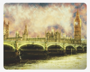 Abstract Golden Westminster Bridge In London Rectangle - Abstract Golden Westminster Bridge In London Throw