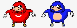 Ugandan Knuckles Red And Blue - Uganda Knuckles Pixel Art
