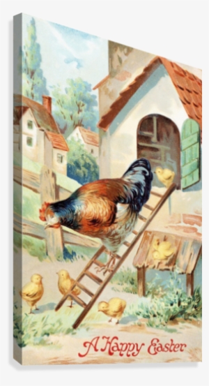 Vintage Easter Greeting Card With Illustration Of Hen - Cartolina Auguri!