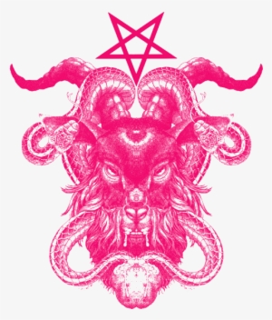 Pink Baphomet, Cute Occult, Illuminati Goat - Goat And Snake Tattoo