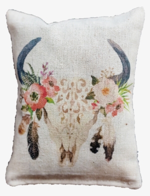 Floral Watercolor Skull - Cushion