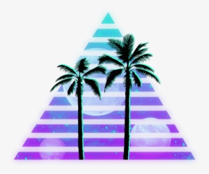 Triangle Vaporwave By Maximehector On Deviantart Image - Palm Tree Silhouette Clip Art
