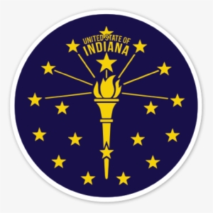 Torch And Stars Sticker - Indiana State Flag