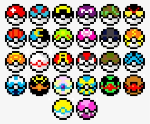 Pixel Pokeballs - Pixel Art Pokeball