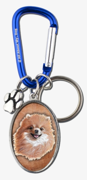 Pomeranian Cameo Carabiner Keychain - Keychain