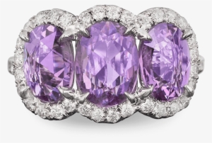 Untreated Purple Sapphire And Diamond Ring - Untreated Purple Sapphire Diamond Platinum Ring