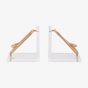 clips bookends gold - wood