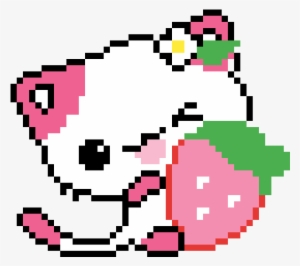 Cute Kitten Licking Strawberry - Ok Google Найди Мне Картинки По Клеточкам