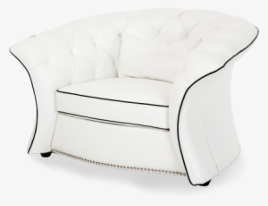 Amini Molisa Leather Flare Arm Chair In White - Studio Couch