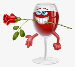 Visit - Rose Wine Cartoon