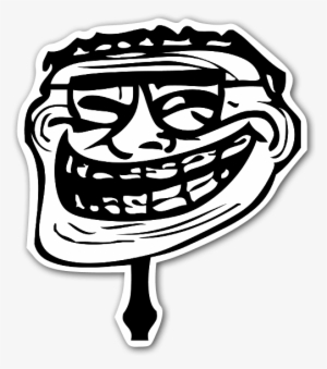 Happy Meme With Glasses Sticker - Troll Face