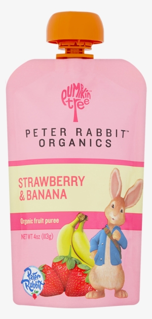 Peter Rabbit Organics Strawberry & Banana Fruit Puree, - Peter Rabbit Organics