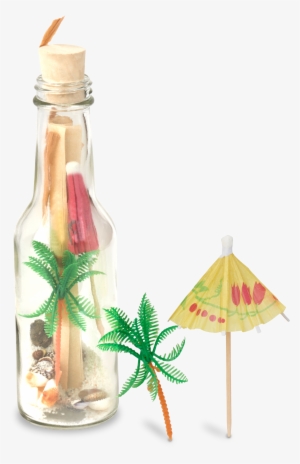 Tropical Theme Message Bottle - Wedding Invitation
