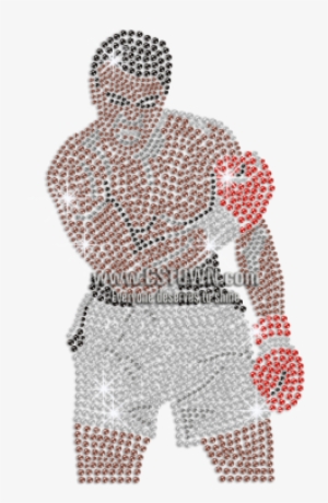 Boxing King Muhammad Ali Iron On Rhinestone Transfer - Man
