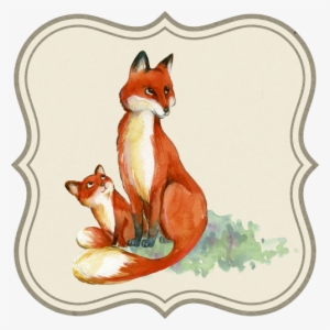 Mom And Baby Fox Drawing