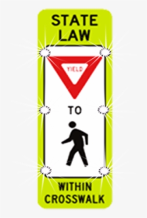 Image Logo For Lighted Roadway Signs - Stop For Pedestrians Sign