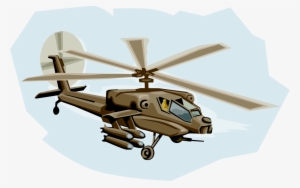 Vector Illustration Of Boeing Ah 64 Apache Attack Helicopter - Helicopter Rotor