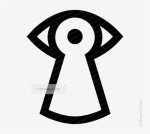 Vector Icon Of Eye Looking Through Keyhole - Spy Eye Vector