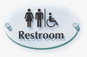 Men Women Handicap Symbol Restroom Clearboss Sign - Someone In A Wheelchair