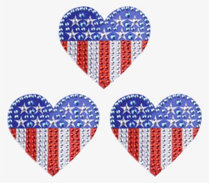 Us Heart Flag Rhinestone Sticker - Heart
